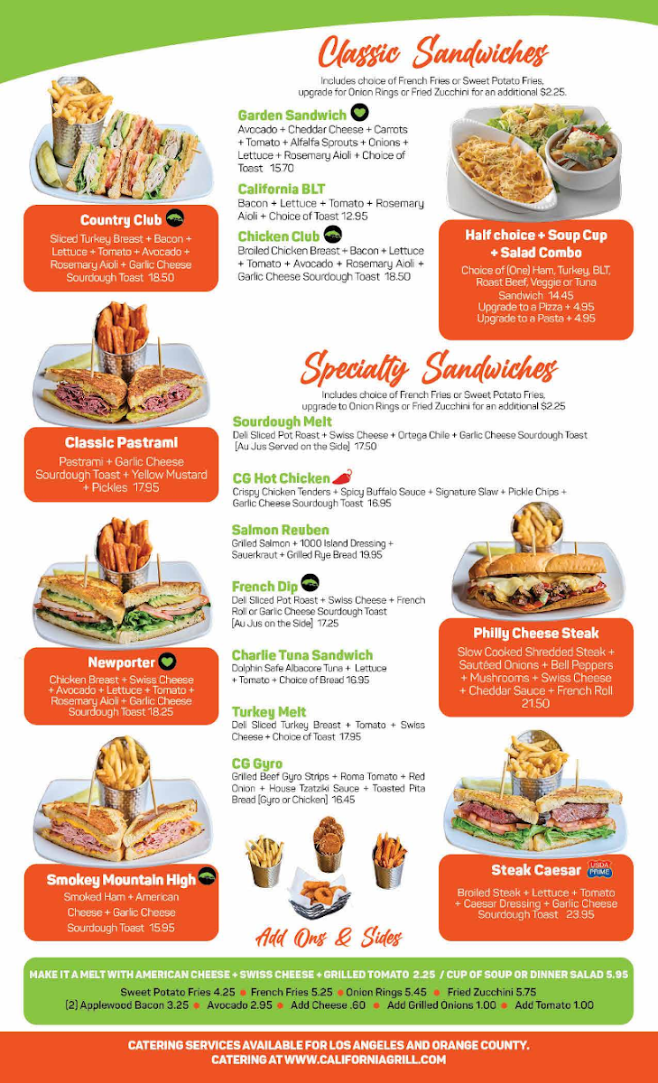 California Grill Menu - Image 1